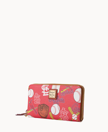 Dooney & Bourke MLB Cardinals Large Zip Around Wristlet