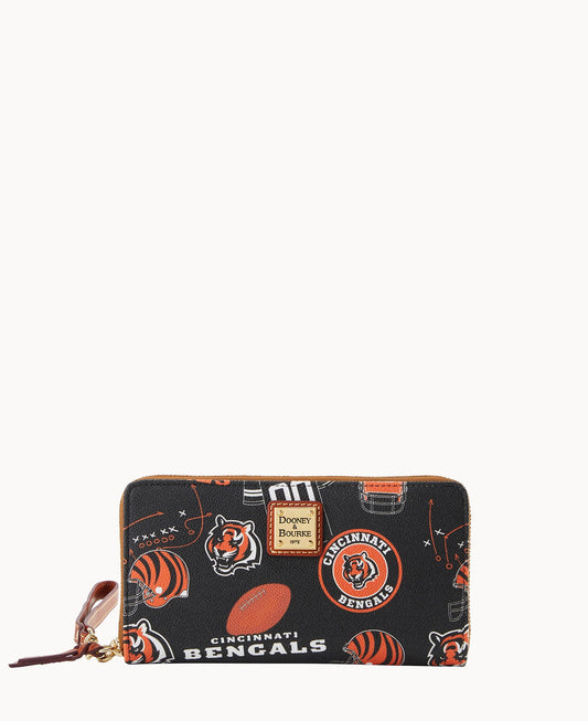 Dooney & Bourke NFL Bengals Large Zip Around Wristlet