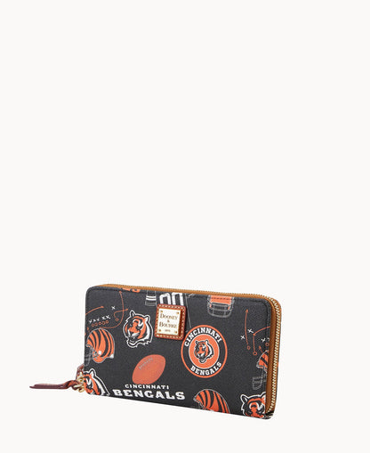 Dooney & Bourke NFL Bengals Large Zip Around Wristlet