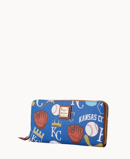 Dooney & Bourke MLB Royals Large Zip Around Wristlet