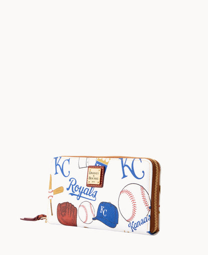 Dooney & Bourke MLB Royals Large Zip Around Wristlet