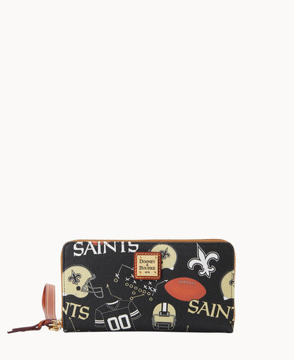 Dooney & Bourke NFL Saints Large Zip Around Wristlet