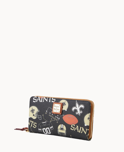 Dooney & Bourke NFL Saints Large Zip Around Wristlet