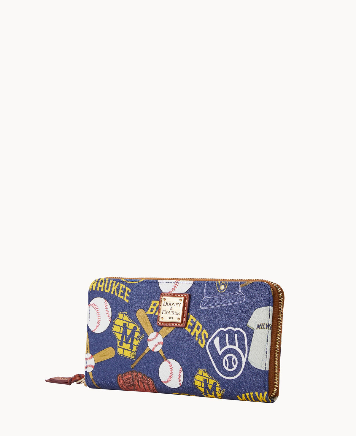 Dooney & Bourke MLB Brewers Large Zip Around Wristlet