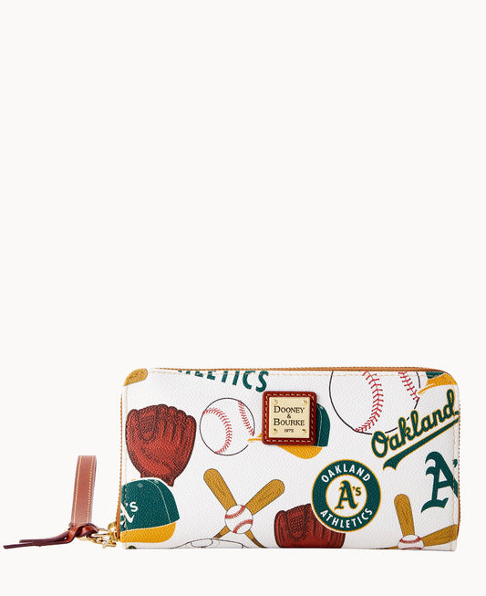 Dooney & Bourke MLB Athletics Large Zip Around Wristlet