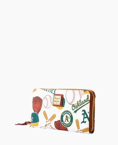 Dooney & Bourke MLB Athletics Large Zip Around Wristlet