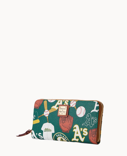 Dooney & Bourke MLB Athletics Large Zip Around Wristlet