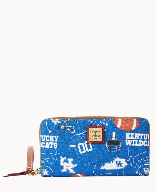 Dooney & Bourke Collegiate University of Kentucky Large Zip Around Wristlet