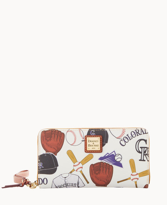 Dooney & Bourke MLB Rockies Large Zip Around Wristlet
