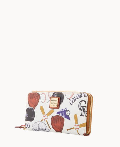 Dooney & Bourke MLB Rockies Large Zip Around Wristlet