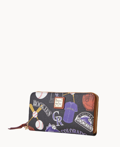 Dooney & Bourke MLB Rockies Large Zip Around Wristlet