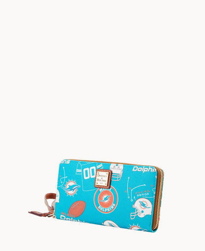 Dooney & Bourke NFL Dolphins Large Zip Around Wristlet